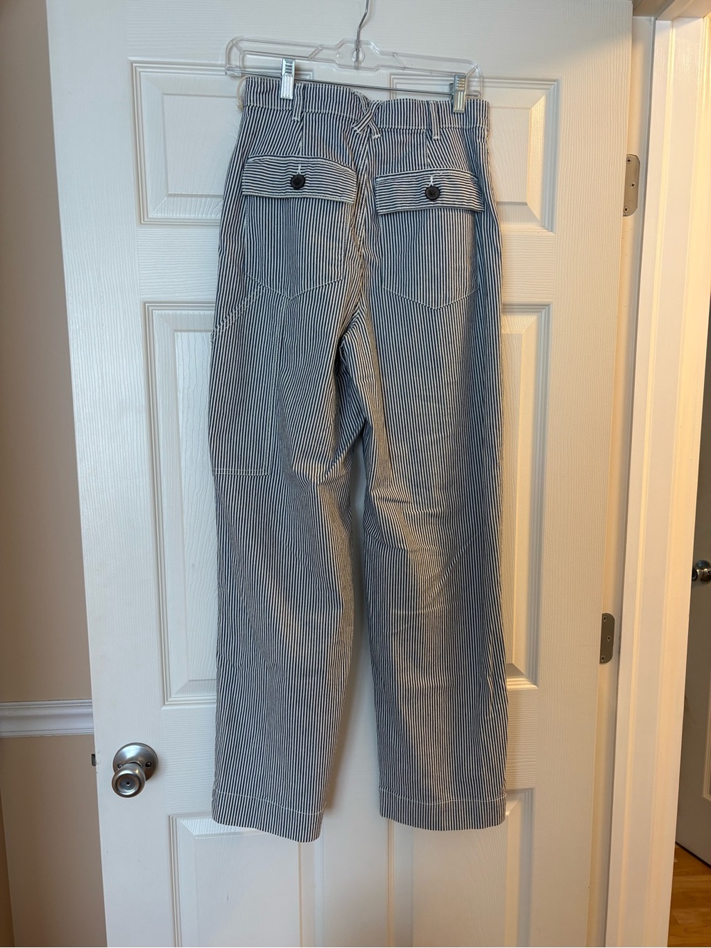 Target Blue and White Pinstripe Cargo Pants
